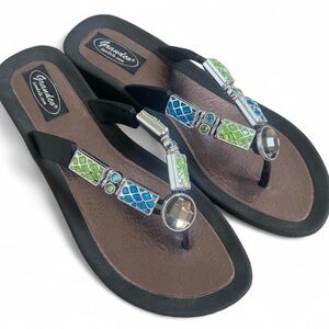 Grandco Sandals – Size 9 – Blue & Green Gemstones